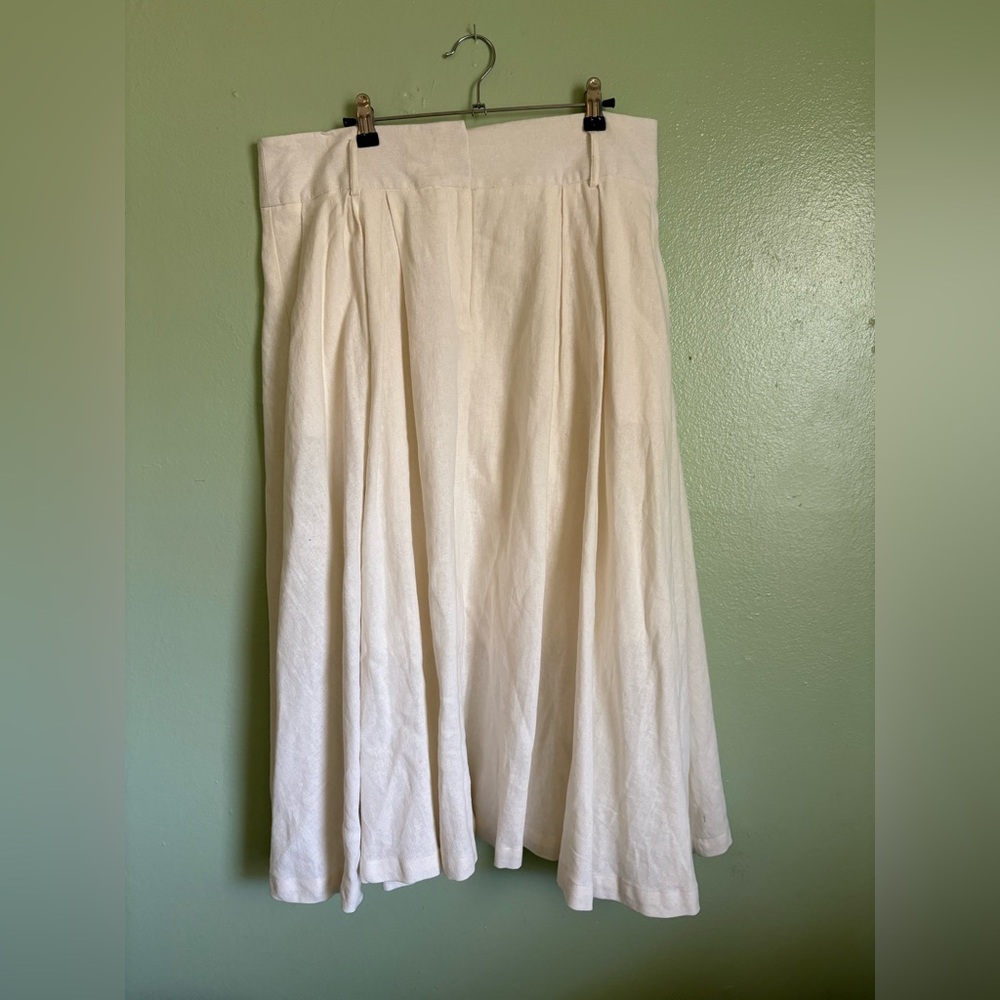 Worthington White Linen Blend Maxi Skirt Sz 14